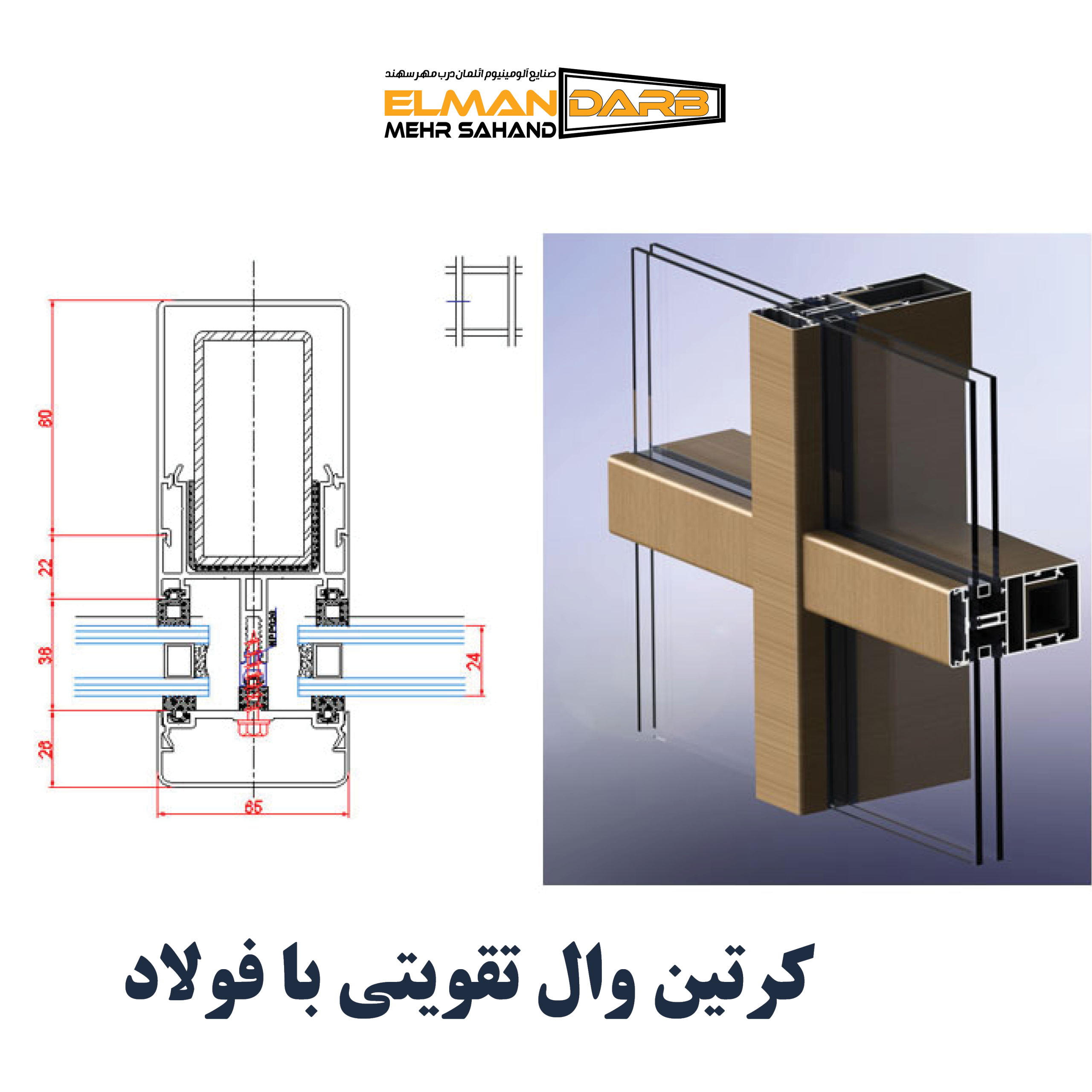كرتين وال تقویتی با فولاد - تصویر 2